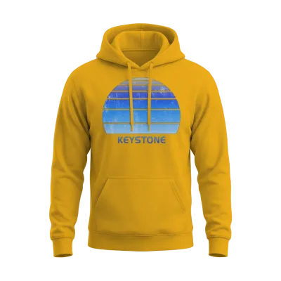 Retro Keystone Colorado Sunset Outdoors Fan Ski Unisex Hoodie - Gold