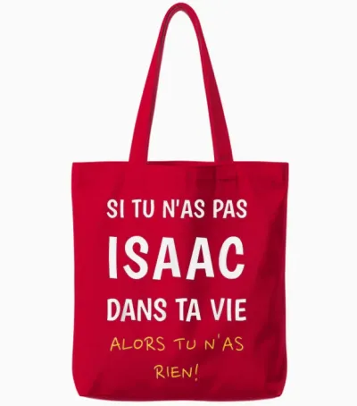 Funny Name Isaac Funny Gift Idea for Isaac Tote Bags - Red