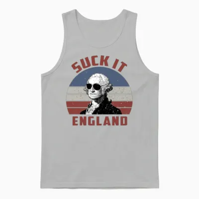 Suck It England Funny 4th of July Unisex Tank Top - Ash