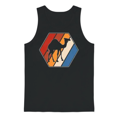 Camel Retro Unisex Tank Top - Black