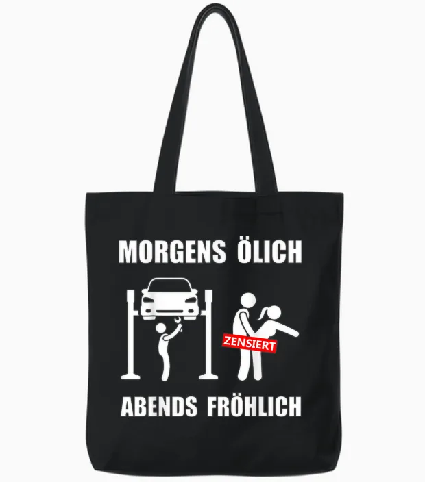 Herren Kfz Mechatroniker Lustige Mechaniker Sprüche ölich Fröhlich Tote Bags in Black