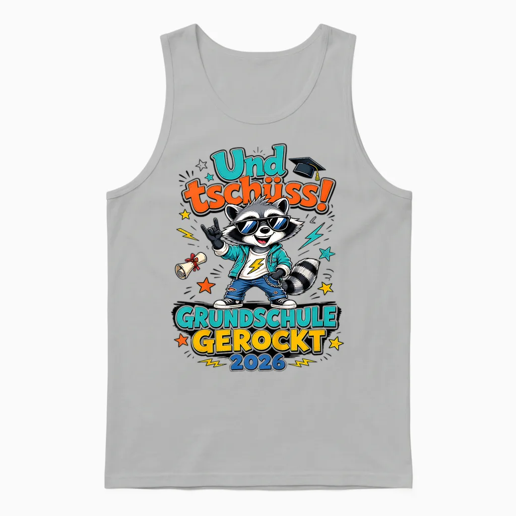 Kinder Grundschule Gerockt 2026 Und Tschßss Abgänger Absolvent Unisex Tank Top in Ash