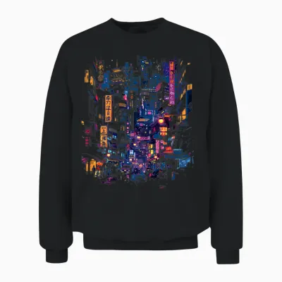 Cyberpunk Printed Back Unisex Sweatshirt - Black