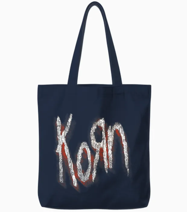 Logo Korn Red Tote Bags in Navy