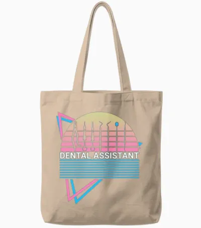 Dental Assistant Retro Tote Bags - Natural