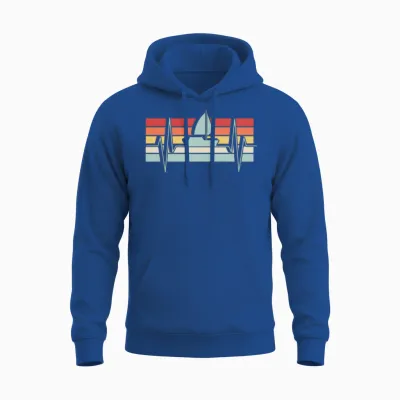 Sailing Heartbeat Retro Unisex Hoodie - Royal