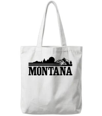Montana Mountains Tote Bags - White