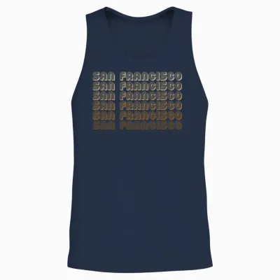 Retro San Francisco California Unisex Tank Top - Navy