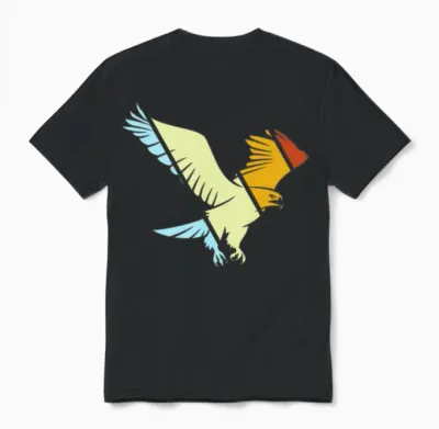Eagle Retro Unisex T-Shirt - Black