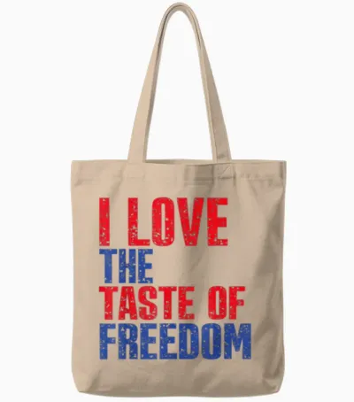 I Love the Taste of Freedom Couples Matching 4th of July Tote Bags - Natural