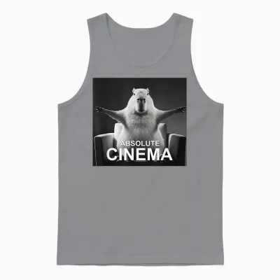 Capybara Absolute Cinema Meme Humour Unisex Tank Top - Sport Grey