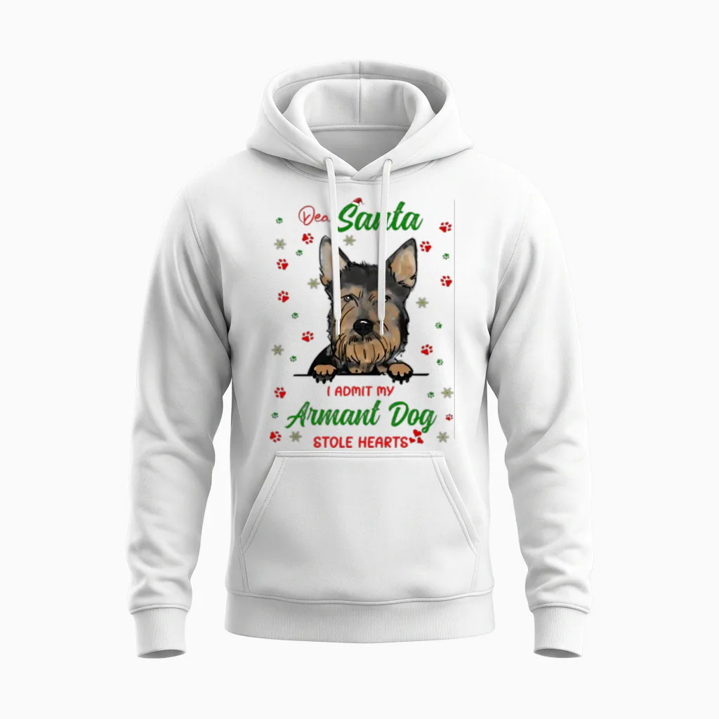 Armant Dog Dog Christmas Dog Breed Unisex Hoodie in White