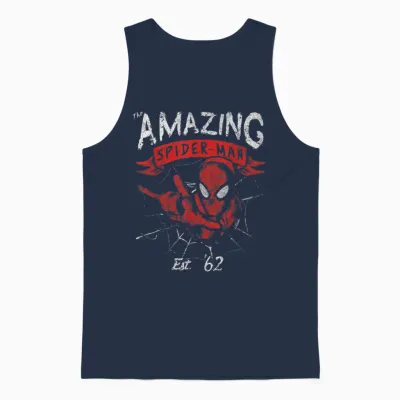 Marvel the Amazing Spider-Man Grunge Graphic Unisex Tank Top - Navy