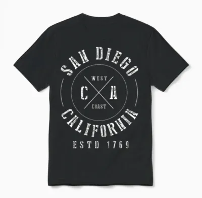 San Diego California Unisex T-Shirt - Black