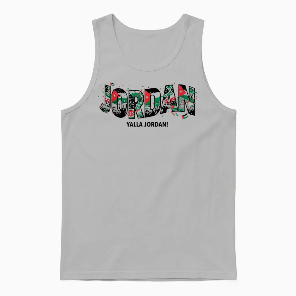 Jordan Yalla Jordan Football Fan 2026 Pride Unisex Tank Top in Ash