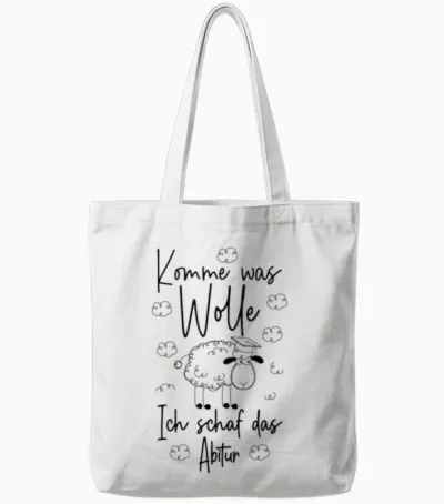 Abschluss Abi 2026 Komme Was Wolle Ich Schaf Das Abitur 2026 Tote Bags - White