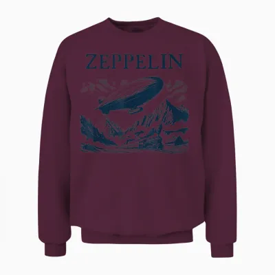 Zeppelin Airship Journey - Zeppelin Flying Unisex Sweatshirt - Maroon