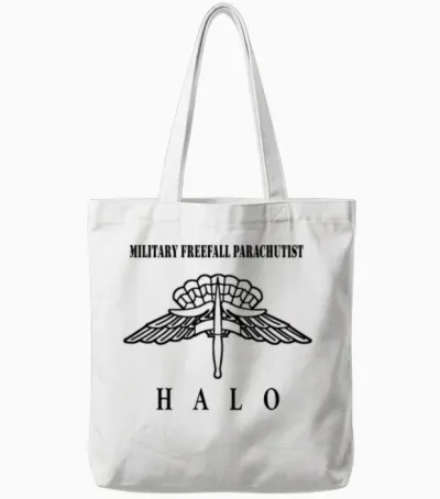 Military Freefall Parachutist - Halo Tote Bags - White