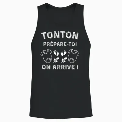 Tonton De Jumeaux - Original Gift Announcement Pregnancy Unisex Tank Top - Black