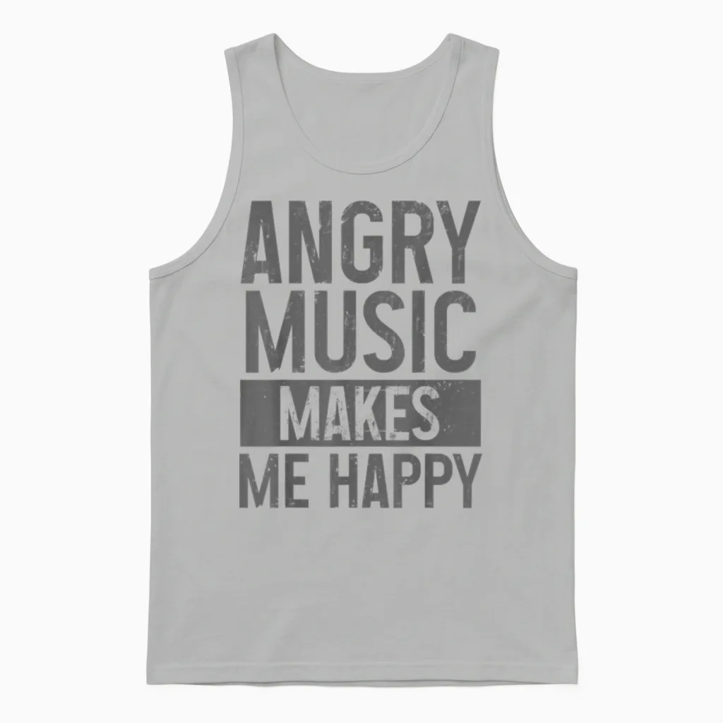 Angry Music Heavy Metal Death Metal Metalhead Metal Fan Unisex Tank Top in Ash