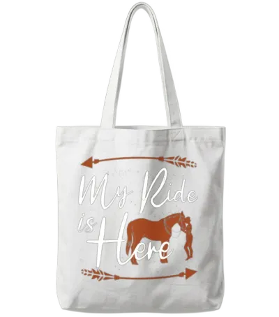 Rodeo, Western Horse Back Riding, Horse Lover Tote Bags - White