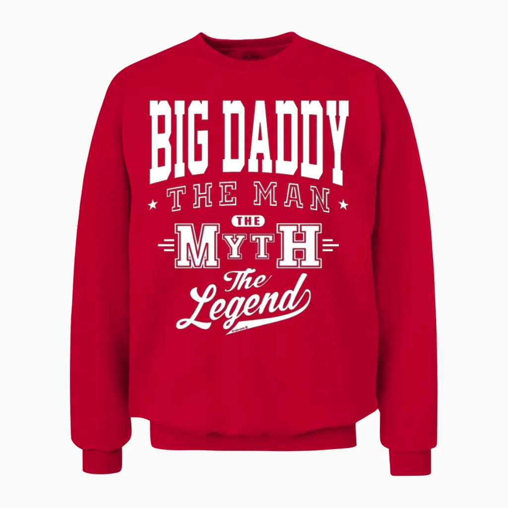 Big Daddy Legend Dad Gift Unisex Sweatshirt in Red