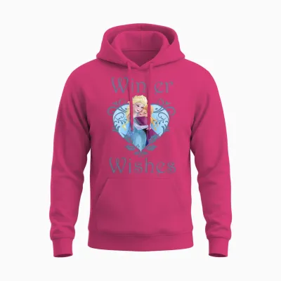 Disney Frozen Anna & Elsa Winter Wishes Long Sleeve, Black, S Unisex Hoodie - Heliconia