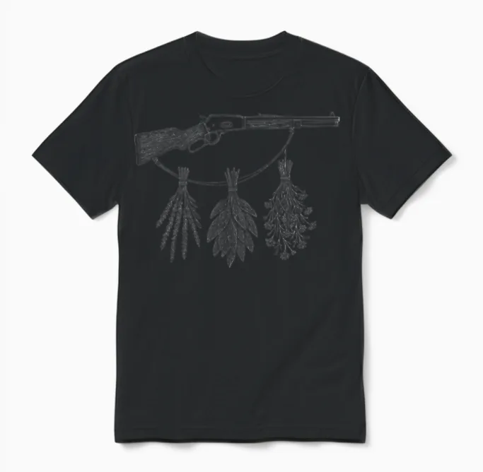 Lever Action Botanicals - Floral & Botanical Unisex T-Shirt in Black