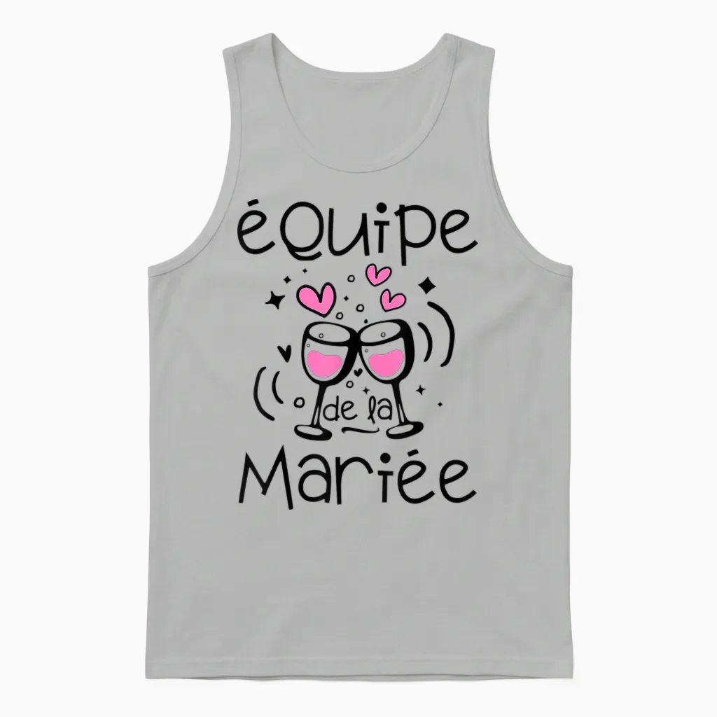 Team Bride Evjf Bride Team T-Shirt, White, S Unisex Tank Top in Ash