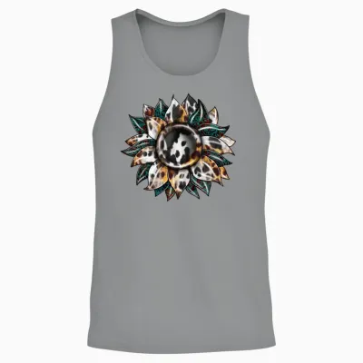 Western Sunflower Unisex Tank Top - Sport Grey