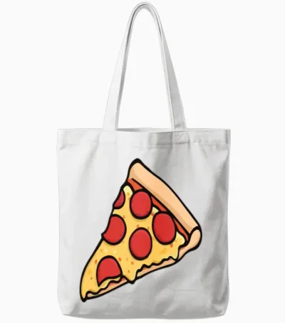 Funny Pizza Tote Bags - White