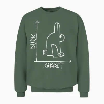 Rabbit Duck Diagram Unisex Sweatshirt - Military Green