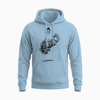 Thelwell Horse Rodeo Unisex Hoodie - Light Blue