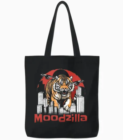 Tiger Funny Tote Bags - Black