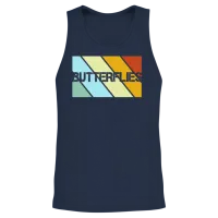 Butterfly Retro Unisex Tank Top - Navy – 2