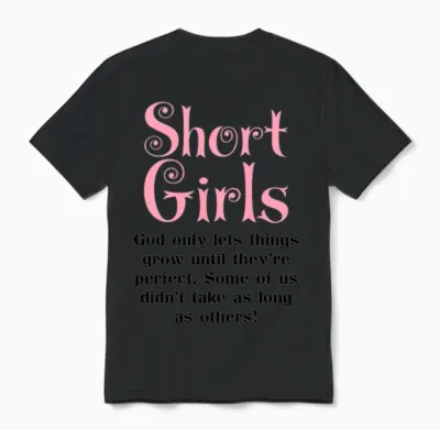 Short Girls Unisex T-Shirt - Black