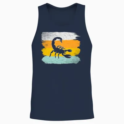 Scorpion Retro Unisex Tank Top - Navy