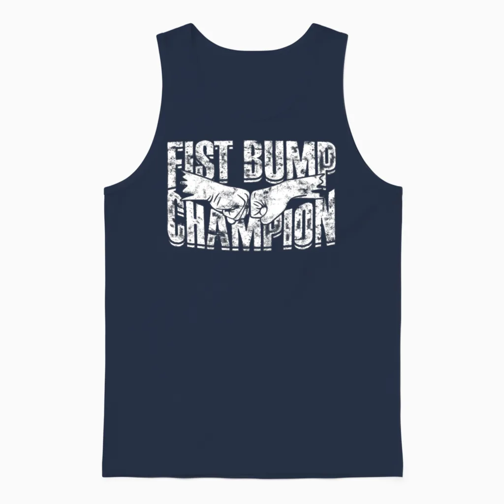 Fist Bump Champion - Fist Unisex Tank Top in Navy
