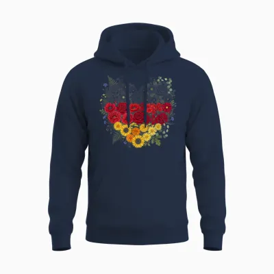 Deutschland Herz Mit Der Deutschen Flagge Germany Unisex Hoodie - Navy