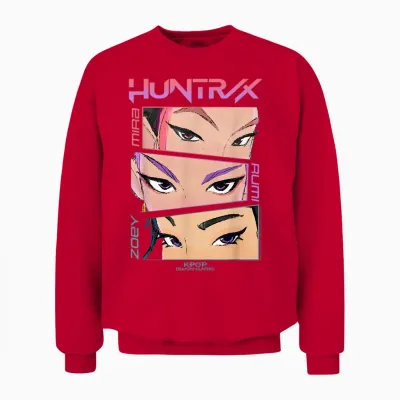 Kpop Demon Hunters Huntrix Eyes Comic Strip Unisex Sweatshirt - Red