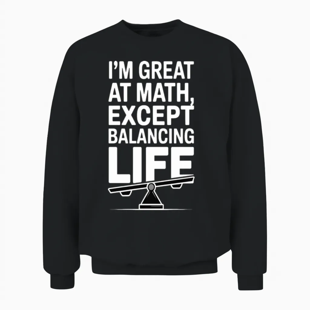 Iβm Great at Math, Except Balancing Life | Unisex Sweatshirt in Black