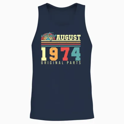 1974 August Vintage Unisex Tank Top - Navy