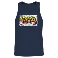 Street Legend 1974 Graffiti – 51 Years of Bold Unisex Tank Top - Navy – 2