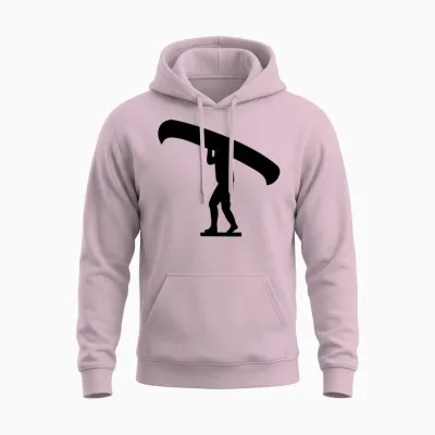 Man Carrying Canoe Unisex Hoodie - Light Pink
