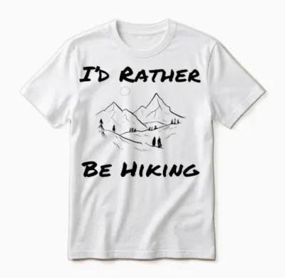 I'd Rather Be Hiking | Hiking Adventures Unisex T-Shirt - White