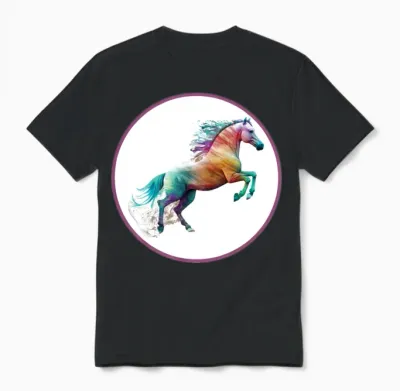 Horse: Running Unisex T-Shirt - Black