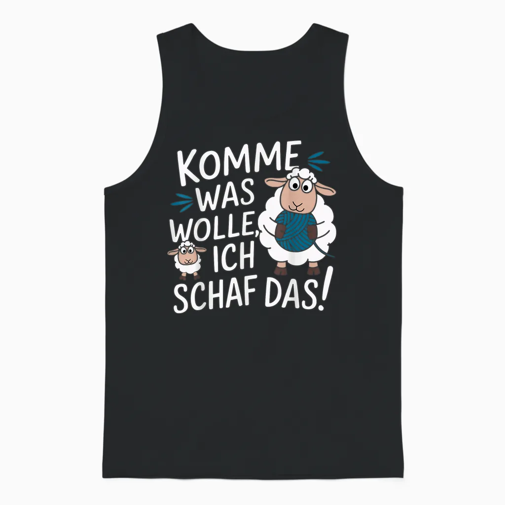 Funny Knit & Crochet Motif - I Sheep the with Wool! T-Shirt, Black, S Unisex Tank Top in Black