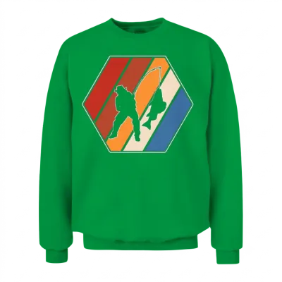 Fishing Retro Unisex Sweatshirt - Irish Green