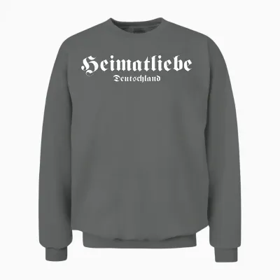 Heimatliebe Germany Patriot Politics Statement Demo T-Shirt, Black Unisex Sweatshirt - Graphite Heather