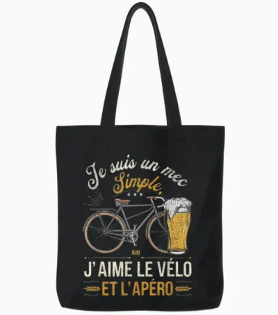 I Am a Simple Guy Like Biking Aperitif Humorous Tote Bags - Black
